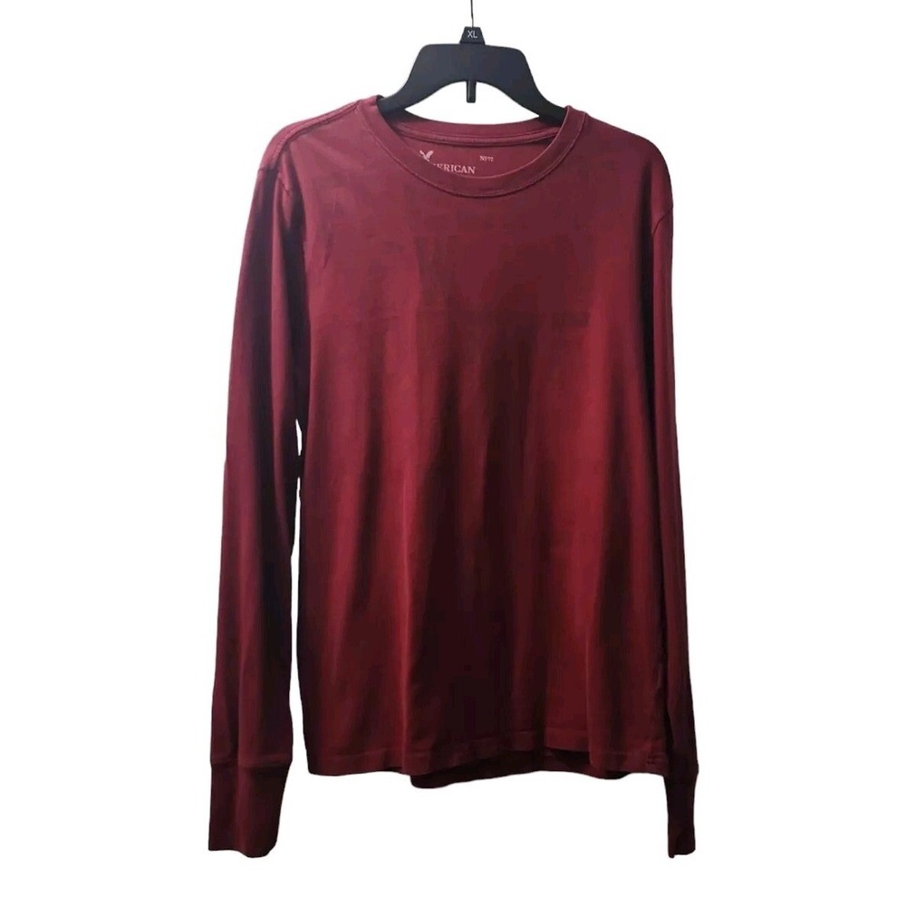 American Eagle Outfitters Mens Size M Soft Long Sleeve Graphic T-Shirt Shirt Red